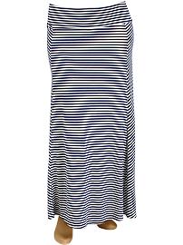 Women's Plus Striped Jersey Maxi Skirts