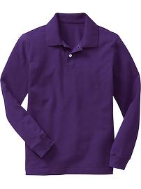 Boys Uniform Long-Sleeved Pique Polos