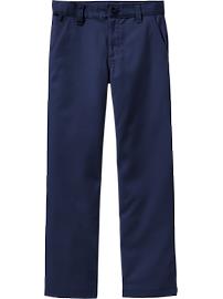 Boys Plain-Front Straight Uniform Khakis