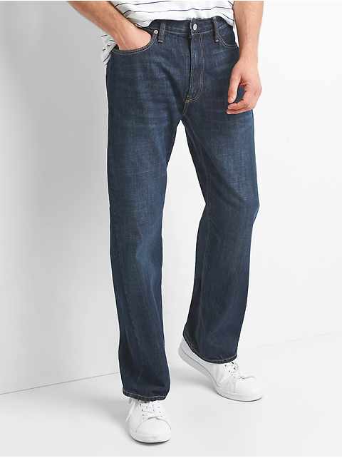 straight rigid jeans for men