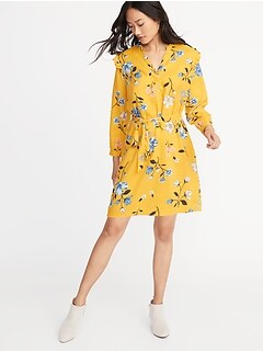 Orange Shirt Dress