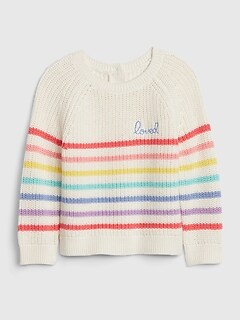 gap rainbow heart sweater