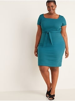 plus size navy sheath dress