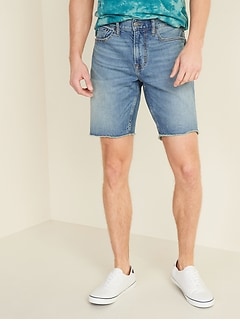 mens denim cut off shorts