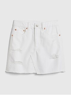 white denim skirt gap