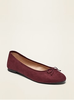 ladies burgundy flat shoes