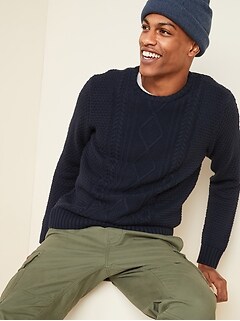 old navy mens cable knit sweater