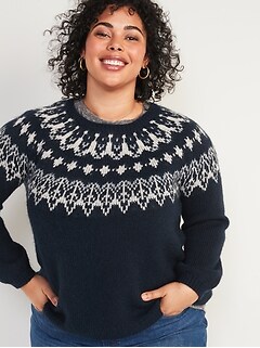 plus size fair isle sweater