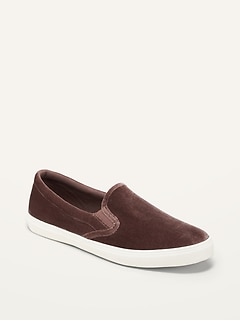 maroon slip on sneakers