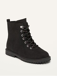 Oldnavy Faux-Suede Lace-Up Combat Boots for Girls
