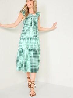 old navy green swing dress