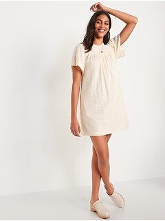 short sleeve shirt dress white