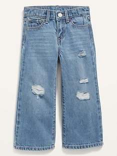 Oldnavy Slouchy Wide-Leg Ripped Jeans for Toddler Girls