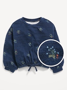 Oldnavy Long-Sleeve Plush-Knit Floral Top for Toddler Girls